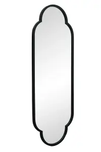 MirrorOutlet The Duplici Black Metal Framed Double Arched Oval Wall Mirror 150CM X 52CM