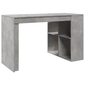 Berkfield Office Desk Concrete Grey 123.5x73.5x75 cm Engineered Wood