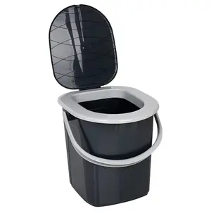 2 x Portable Lightweight 22 Litre Camping Toilet With Seat & Lid