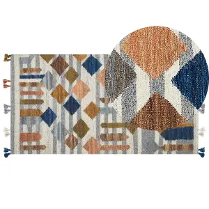 Wool Kilim Area Rug 80 x 150 cm Multicolour KASAKH