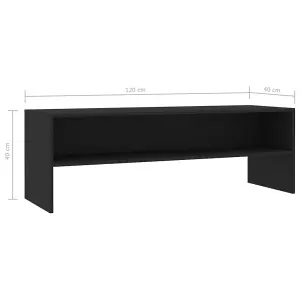 vidaXL TV Cabinet Black 120x40x40 cm Engineered Wood