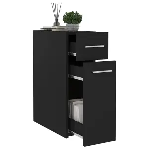 Berkfield Apothecary Cabinet Black 20x45.5x60 cm Engineered Wood