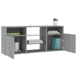 Berkfield TV Cabinet with LED Lights Grey Sonoma 120x30x50 cm