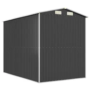 6 ft. W x 9 ft. D Galvanized Steel Apex Garden Shed Anthracite