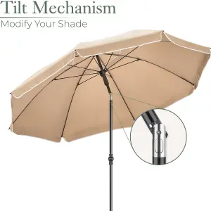 Portable Beach Parasol Tilting - Taupe