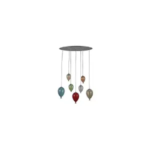 Luminosa Clown  7 Light Oval Balloon Cluster Pendant Multi-coloured, G9