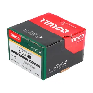 TIMCO Classic Multi-Purpose Countersunk Gold Woodscrews - 5.0 x 40 (200pcs)