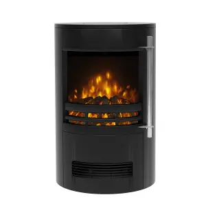 Be Modern Orba 2kW Matt Black Cast iron effect Electric Stove (H)650mm (W)410mm