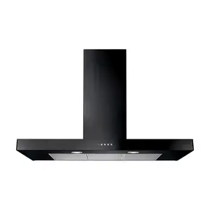 Rangemaster Flat Hood UNBHDS100BL Steel Chimney Cooker hood (W)99.8cm - Black