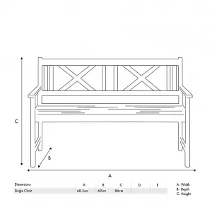 Brown Teak 3 Seater Acacia Wood Garden Bench