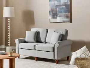 2 Seater Fabric Sofa Light Grey GINNERUP