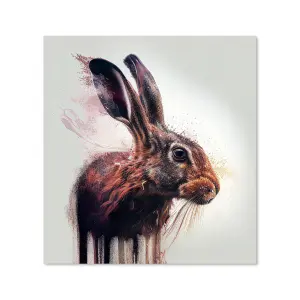 Hare Face Splashart Premium Glass Kitchen Splashback W600mm x H600mm