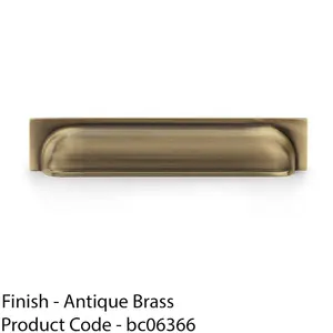 Backplate Cup Handle Antique Brass 203mm Centres Solid Brass Shaker Drawer Pull