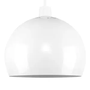 ValueLights Arco White Ceiling Pendant Shade and B22 GLS LED 10W Warm White 3000K Bulb