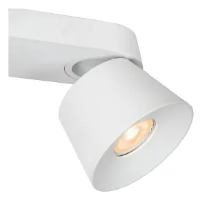 Lucide Trigono Modern Twin Ceiling Spotlight - 2xGU10 - White