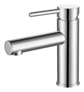 VURTU Braughing Basin Mixer, 1/4 Turn, Single Lever Ceramic Disc, High/ Low Water Pressure, 151(H) x 42(W), Chrome, 411101