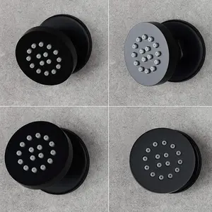 ENKI Venice Black Round Wall Fixed Thermostatic Handheld Shower Set 8"