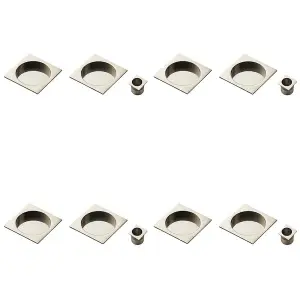 4 PACK - 30mm Sliding Door Rose & 2x 53mm Square Flush Finger Pulls - Polished Chrome