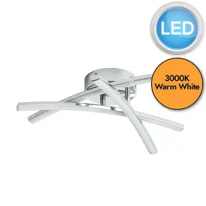 First Choice Lighting Yardley Polished Chrome LED Flush Ceiling Light