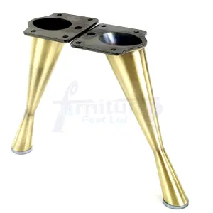 4 x FURNITURE FEET METAL ANTIQUE BRUSHED BRASS FURNITURE LEGS 170mm HIGH  SOFAS CHAIRS STOOLS PreDrilled CWC971