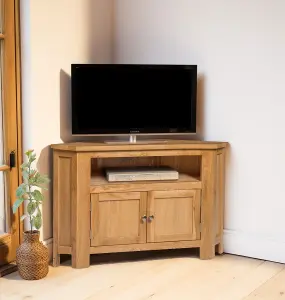 Hallowood Furniture Waverly Oak 2 Door Corner TV Unit