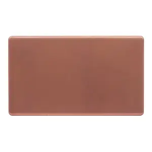 Brushed Copper Screwless Plate Double Blank Plates - SE Home