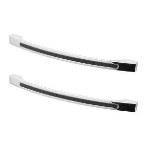 DecorAndDecor - GLOW Polished Nickel & Matt Black Bow Kitchen Cabinet Drawer Cupboard Drawer Pull Door Handles - 96mm - Pair