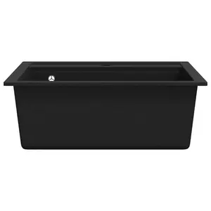 Berkfield Granite Kitchen Sink Single Basin Black