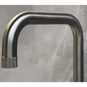 Liquida LB415BS Industrial Style Single Lever Brushed Steel Kitchen Mixer Tap