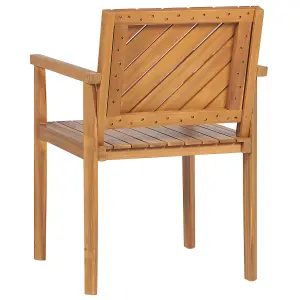 Set of 4 Garden Chairs BARATTI Acacia Wood Light Wood