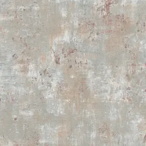 Stories Of Life Grey & Copper Industrial Metallic Wallpaper 39670-2