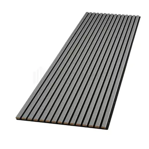 Acupanel Contemporary Arctic Grey Wrapped Acoustic Slat Wall Panel 240cm x 60cm