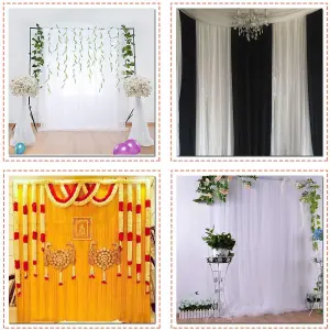 3x6 Metres Ice Silk Backdrop Photography Curtains, White