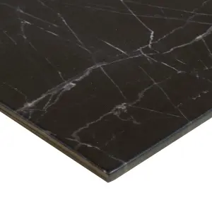 Colours Elegance Black Gloss Marble effect Ceramic Indoor Wall & floor Tile, Pack of 7, (L)600mm (W)300mm