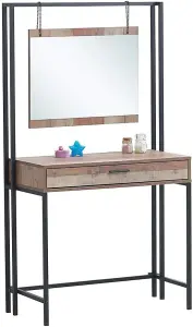 Stretton Urban Bedroom Dressing Vanity Makeup Table Mirror & Drawer Rustic Oak