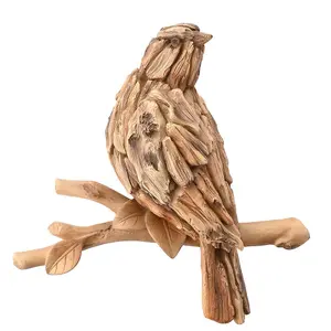 Naturecraft Resin Driftwood Collection Sitting Bird Wall Art