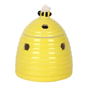 Yellow Ceramic Bee Hive Oil Burner and Wax Warmer