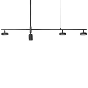 4 Light Metal LED Pendant Lamp Black FOYLE