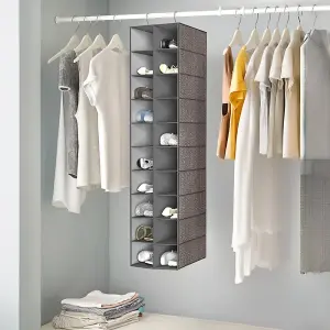 Grey 20 Compartments Non-Woven Hanging Organizer for Shoes