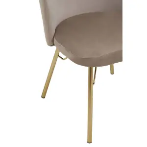 Interiors by Premier Mink Velvet Chair, Rustless Velvet Armchair, Easy to Assemble Bedroom Chair, Easy to Clean Outdoor Chair