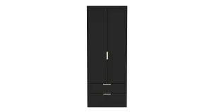 Madrid 2 Door 2 Drawer Wardrobe in Black Ash (Ready Assembled)