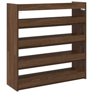 Berkfield Shoe Rack Brown Oak 80x25x81 cm Engineered Wood