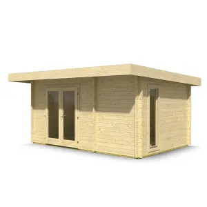 Lasita Grassington Two Room Log Cabin - 4.5m x 3m - Double Glazed with Side Store