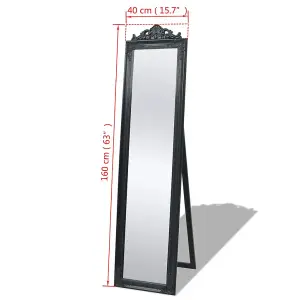 Berkfield Free-Standing Mirror Baroque Style 160x40 cm Black