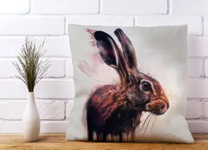 Hare Face Splashart Cushions 45cm x 45cm