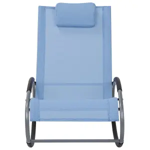 Beliani Modern Sun Lounger Fabric Blue CAMPO