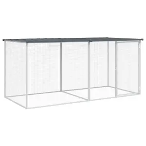 Chicken Cage with Roof Anthracite 203x98x90 cm Galvanised Steel