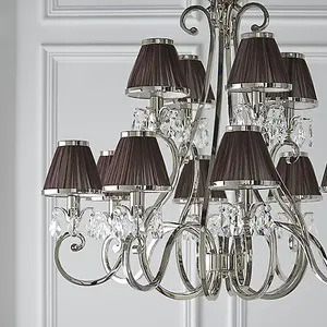 Luminosa Oksana 12 Light Multi Arm Chandelier Polished Nickel Plate Finish, E14