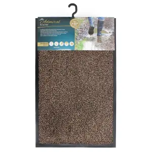 JVL Admiral Barrier Doormat, Microfibre, 50x80cm, Brown, Set of 2