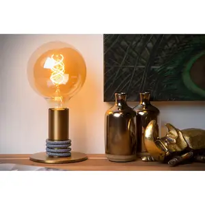 Lucide Marit Modern Table Lamp - 1xE27 - Matt Gold, Brass